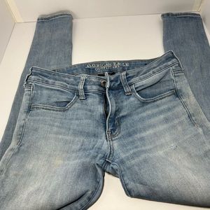 American Eagle Light Wash Super-Super Stretch Denim Jeans